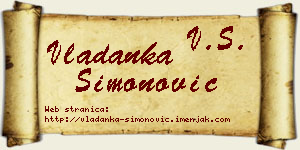 Vladanka Simonović vizit kartica